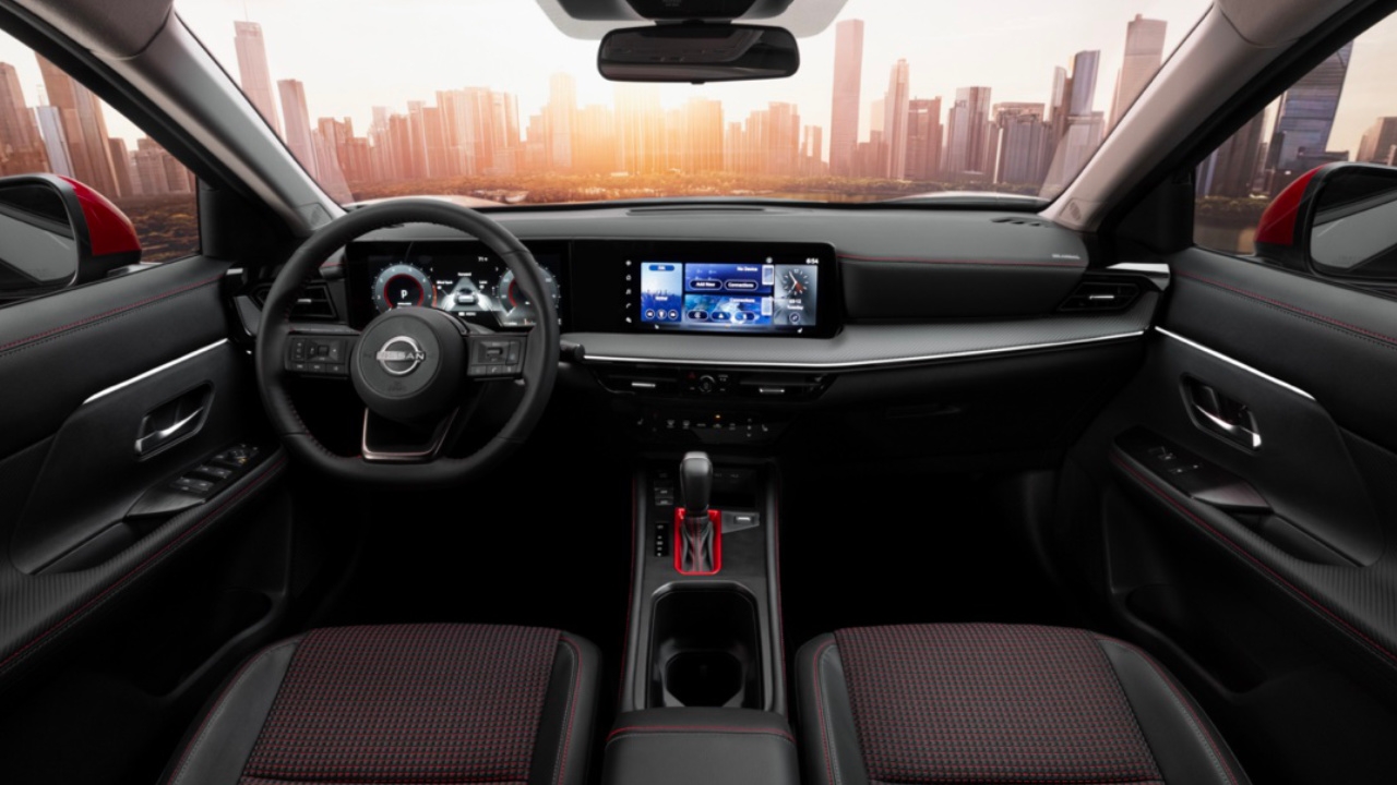 vue de l'habitacle et du tableau de bord d'une Nissan Kicks 2025