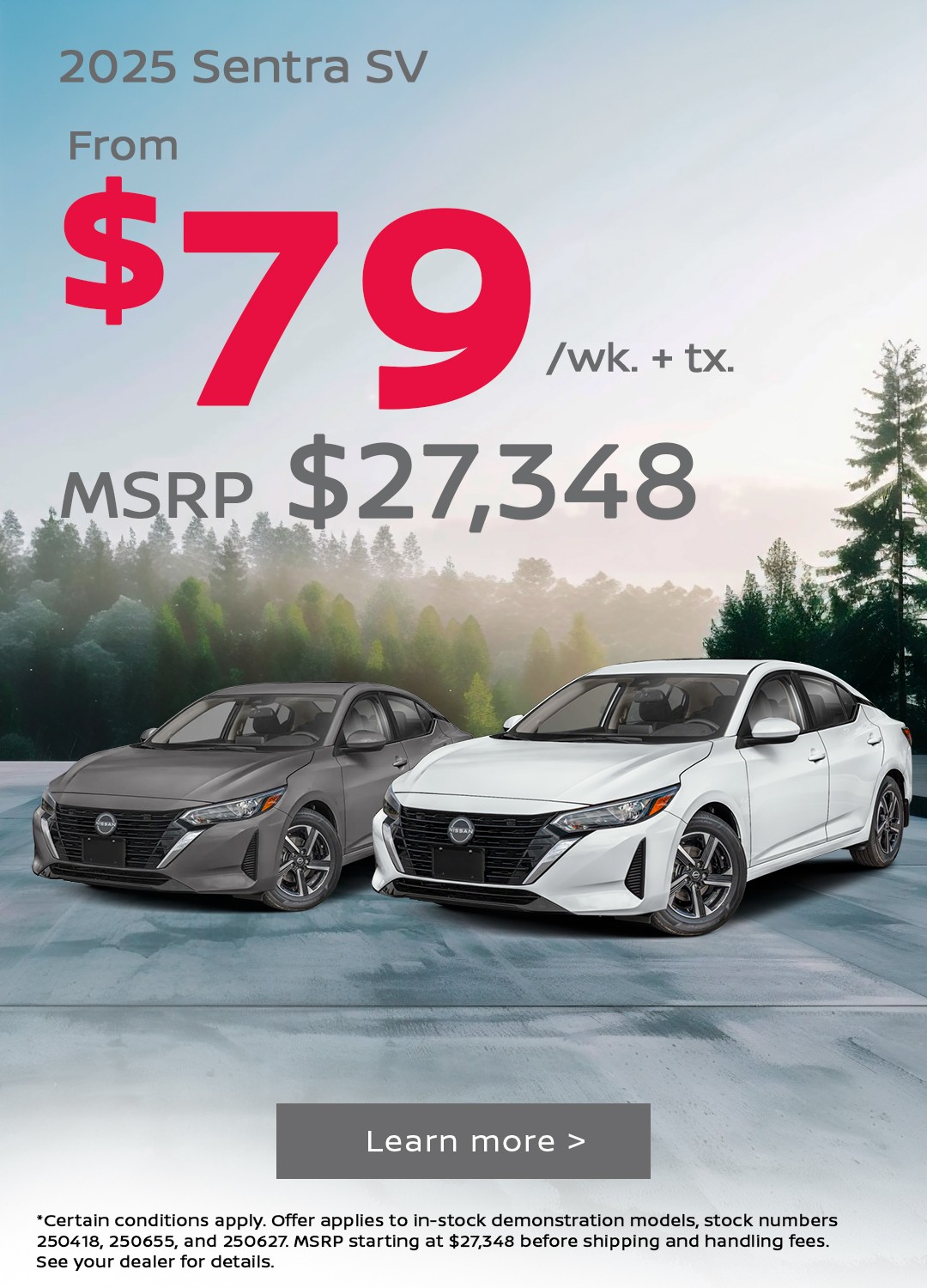 Sentra SV Promotions