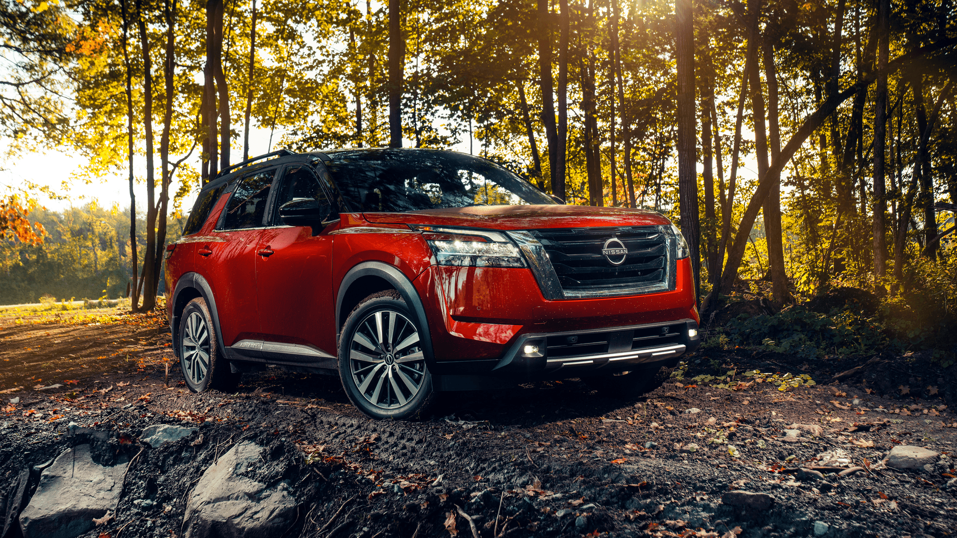 2024 Nissan Pathfinder on sand in the desert