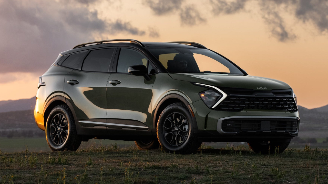 vue latérale avant d'une Kia Sportage 2025