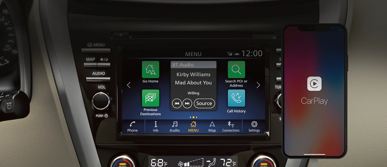 2024 Nissan Murano touchscreen technology with smartphone integration.