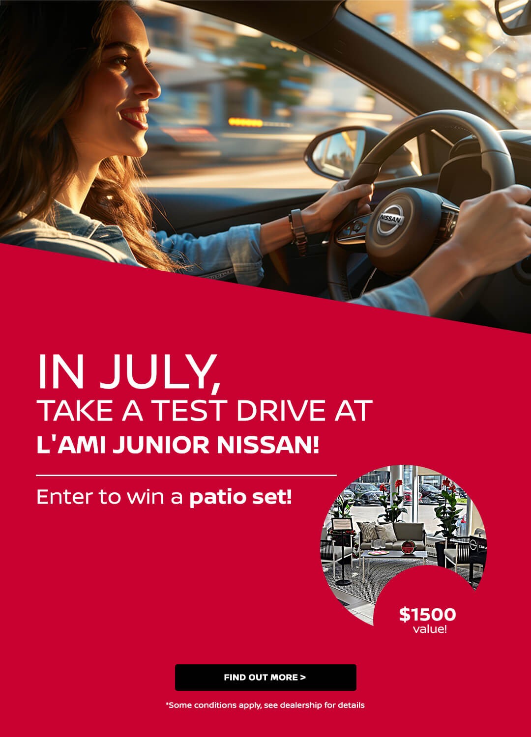 Take a test drive and enter to win a patio set!