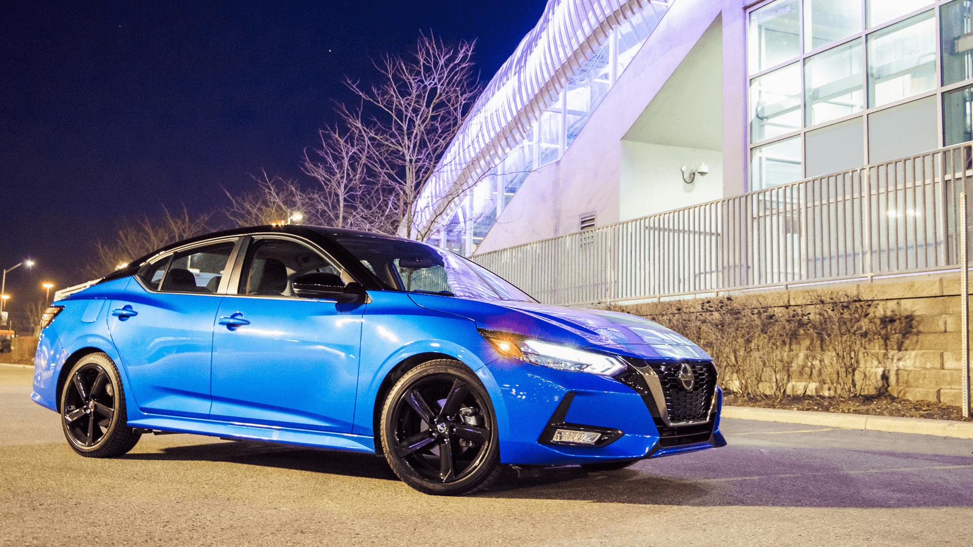 Nissan Sentra midnight blue edition front view