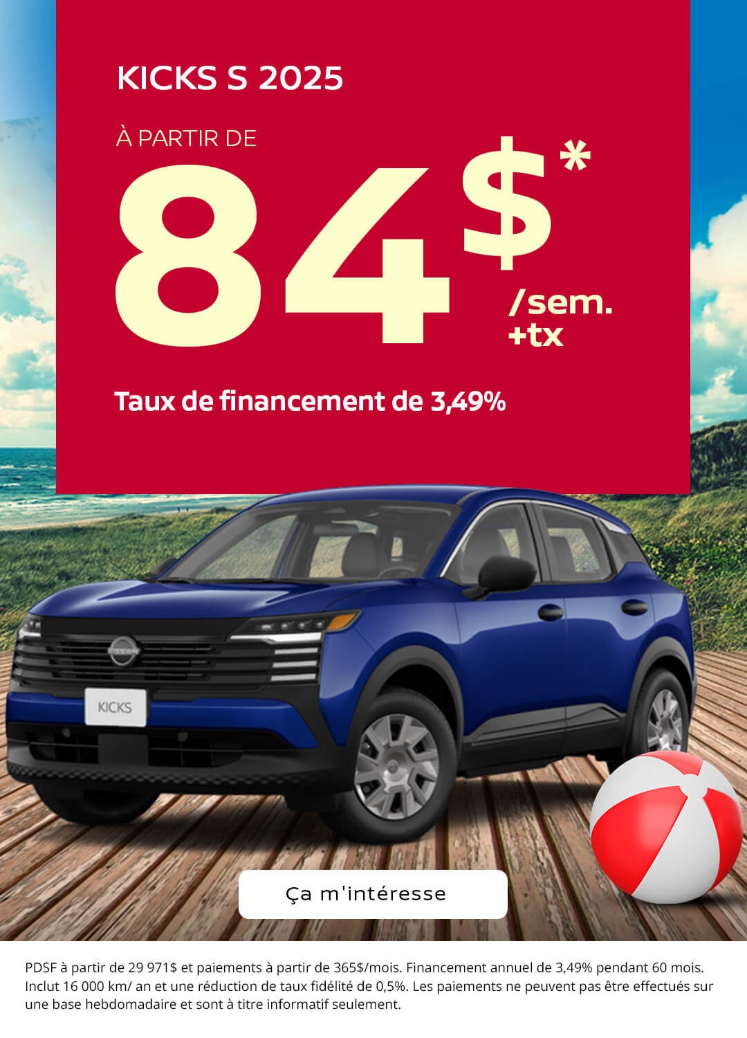 Découvrez la Kicks S 2025 à partir de 84$ par semaine + taxes 