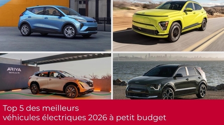 Top 5 des meilleurs véhicules électriques 2026 à petit budget